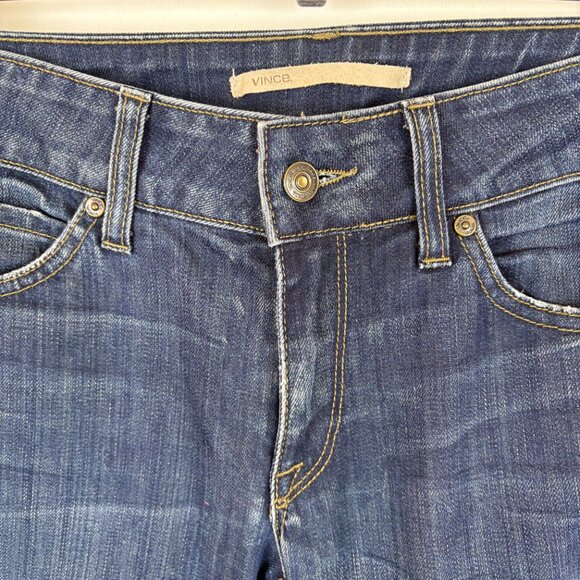 Vince Jeans Womens 28 Flare Mykonos Dark Wash Mid Rise Made in USA DV072… - Picture 3 of 8